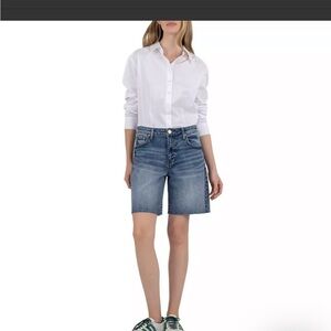 Kut from the Kloth Blue Denim Bermuda Shorts Hailey fits size 6